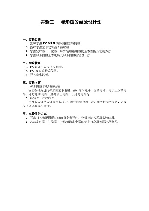 梯形图的经验设计法