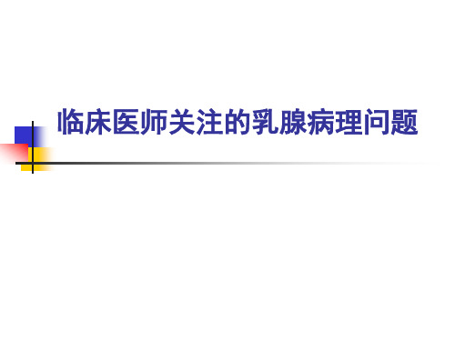 临床医师关注的乳腺病理问题