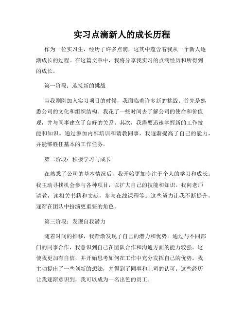 实习点滴新人的成长历程