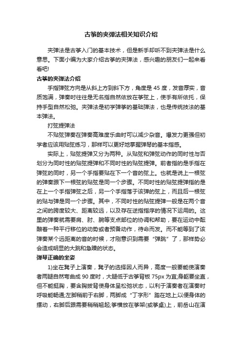 古筝的夹弹法相关知识介绍