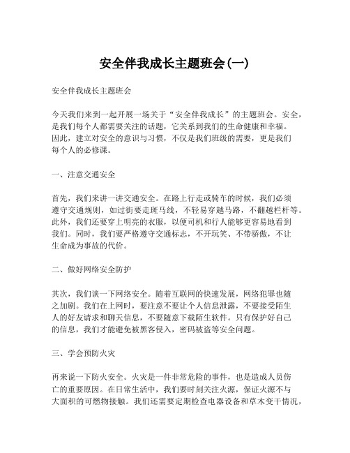 安全伴我成长主题班会(一)