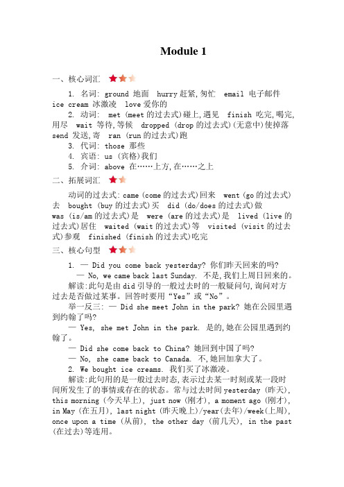 2020年外研版五年级上册第一模块Module 1 知识点清单归纳总结