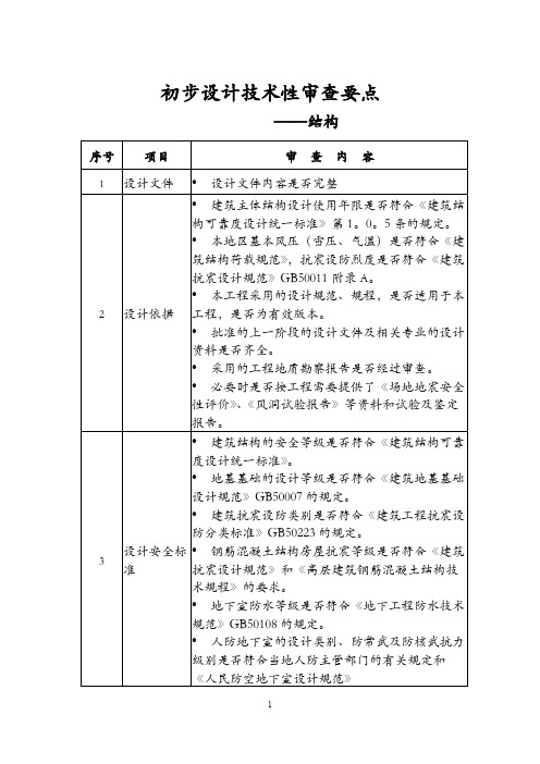 初步设计技术性审查要点-结构(最新整理)