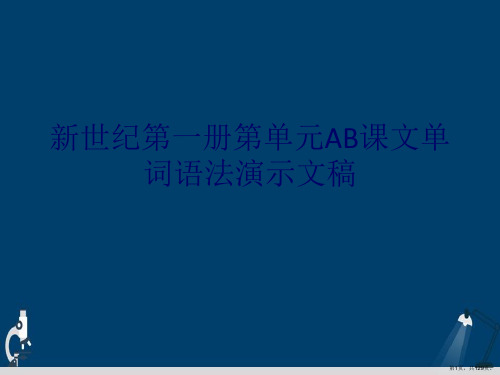 新世纪第一册第单元AB课文单词语法演示文稿