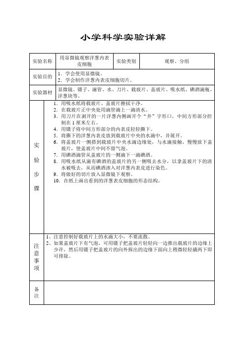 用显微镜观察洋葱内表皮细胞