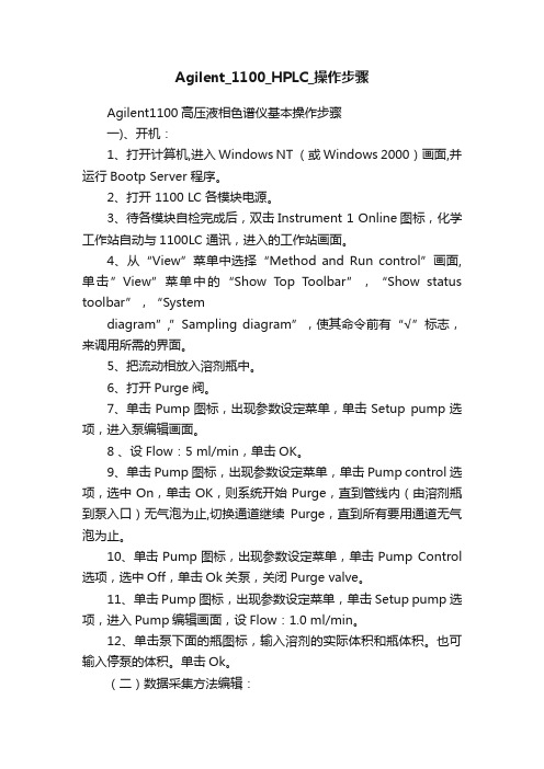 Agilent_1100_HPLC_操作步骤