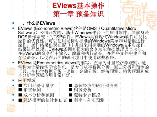 计量经济学Eviews介绍