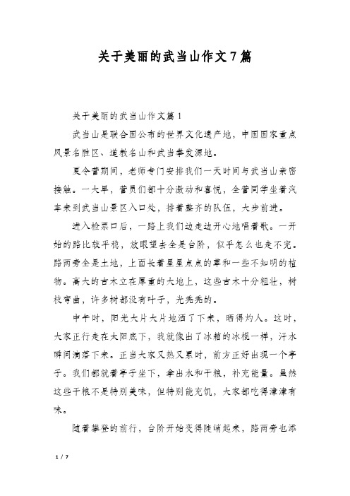 关于美丽的武当山作文7篇