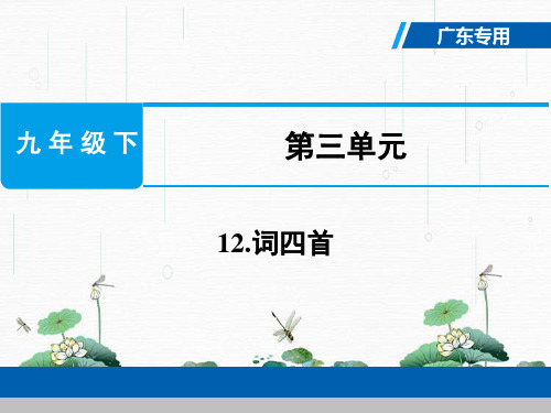 最新人教部编版九年级语文下册：12.词四首 (共23张PPT)