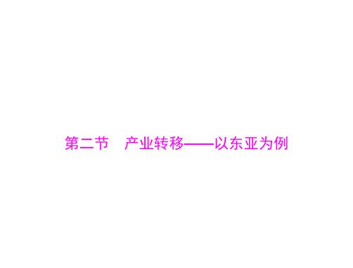 最新高考地理一轮复习课件：第十七章 第二节 产业转移——以东亚为例