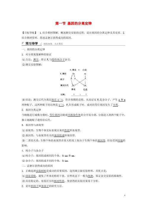 高中生物第三章第一节基因的分离定律课时作业2苏教版必修2