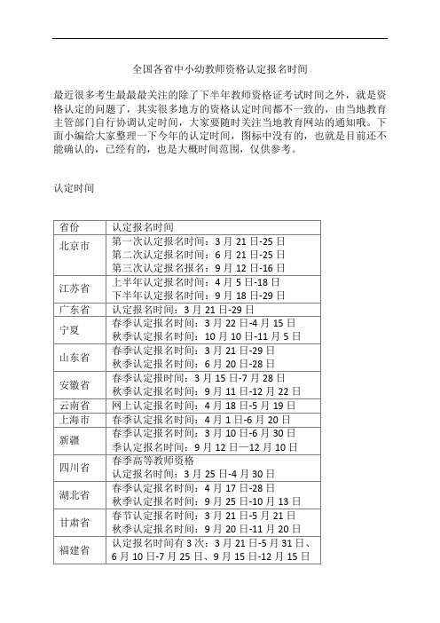 教师招聘全国认定时间