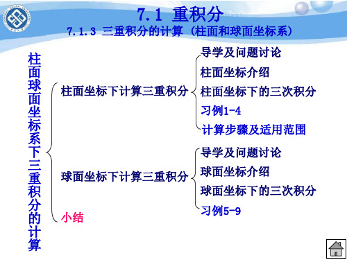 三重积分计算柱面球面坐标系下