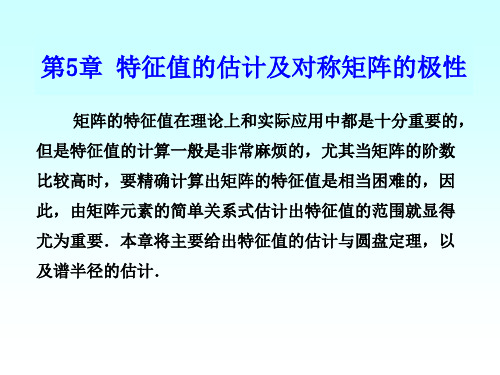 第5章 特征值的估计及对称矩阵的极性