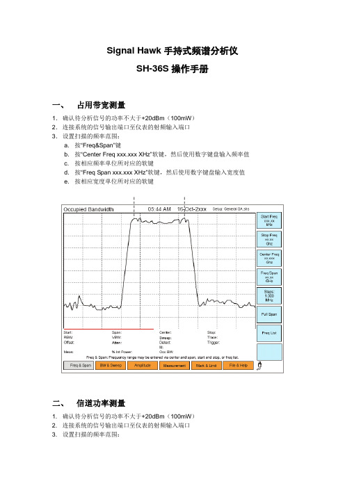 Signal Hawk 手持式频谱分析仪 SH-36S 说明书