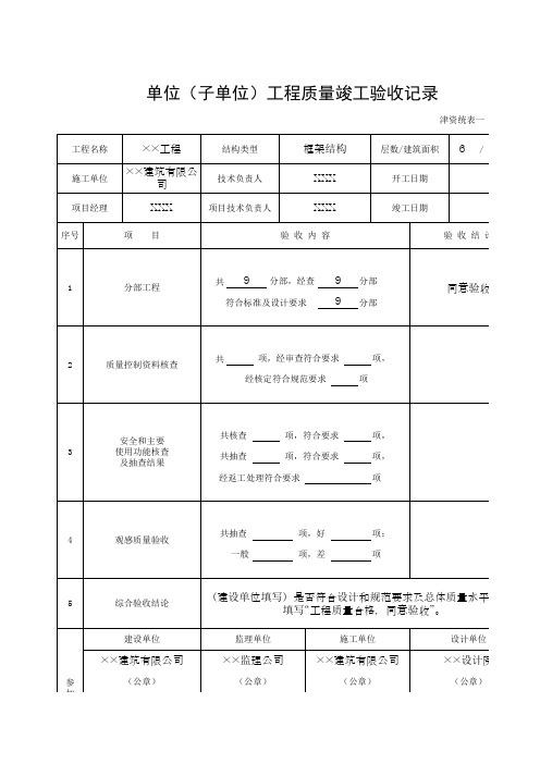 津资统表一