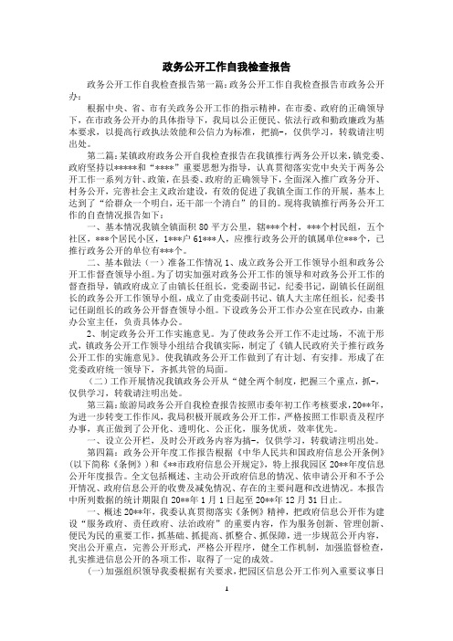政务公开工作自我检查报告