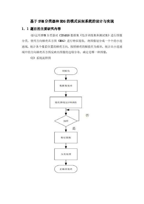 基于 SVM 分类器和 HOG 的模式识别系统的设计与实现代码大全