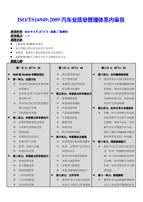 ISOTS169492009汽车业质量管理体系内审员(参考Word)