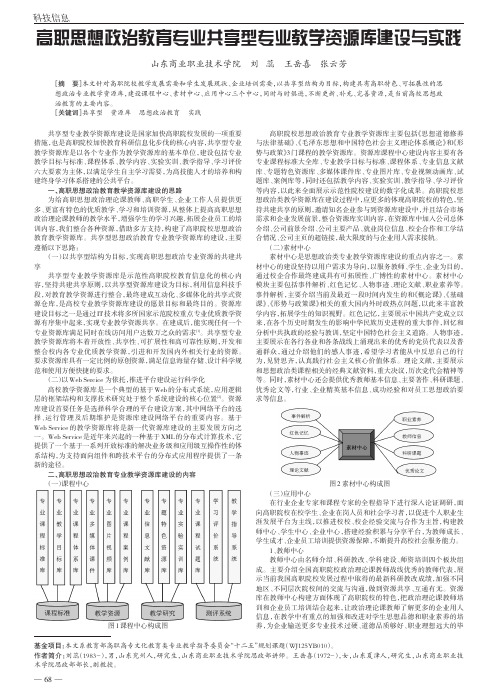 高职思想政治教育专业共享型专业教学资源库建设与实践刘蕊