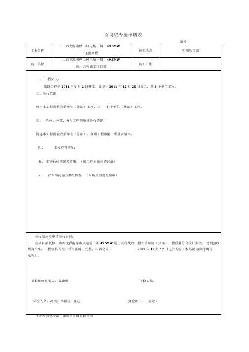 公司三级检查报告新版0001