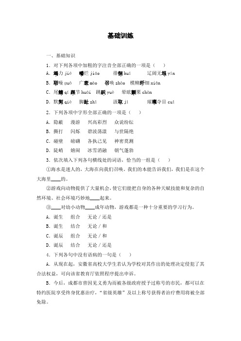 《动物游戏之谜》基础训练