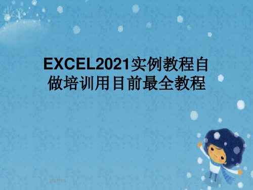 EXCEL2021实例教程自做培训用目前最全教程