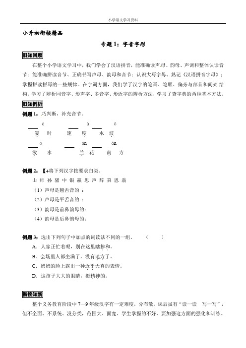 专题：字音字形及答案(部编)