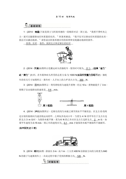 【中考精英】2015年中考物理总复习：第十讲