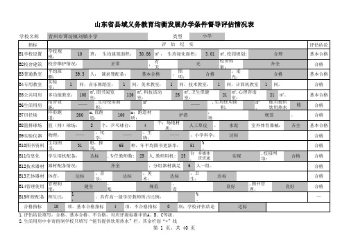 县域义务教育均衡发展办学条件督导评估情况表(一校一表)