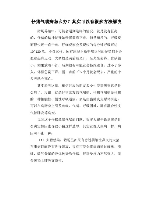 仔猪气喘病怎么办？其实可以有很多方法解决