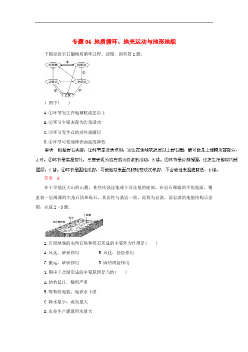 高考地理仿真押题 专题04 地质循环、地壳运动与地形地