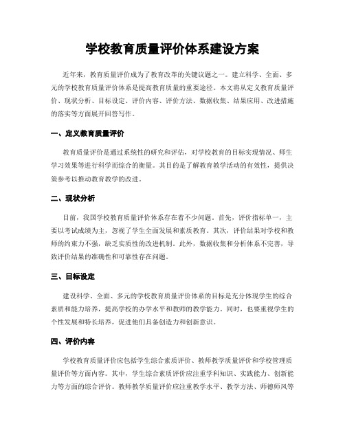 学校教育质量评价体系建设方案