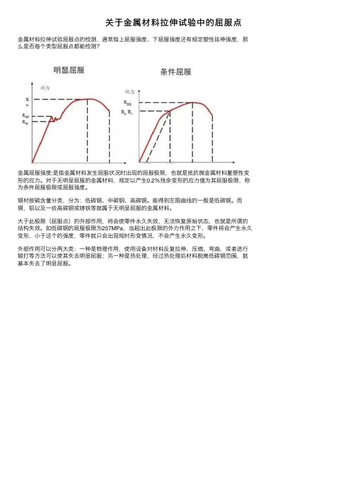 关于金属材料拉伸试验中的屈服点