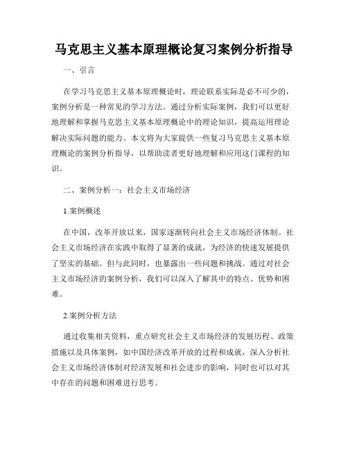 马克思主义基本原理概论复习案例分析指导