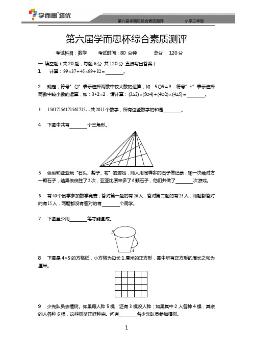 第六届学而思杯综合素质测评