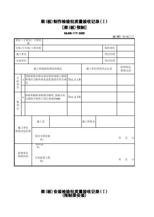 桥31(梁(板)预制和架设分项检验批质量验收记录)