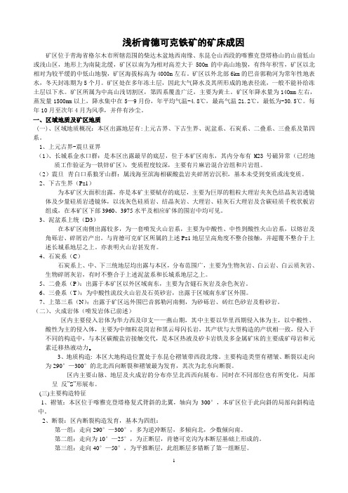 浅析肯德可克铁矿矿床成因