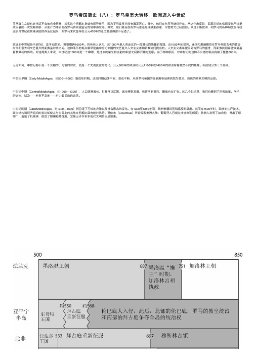 罗马帝国简史（八）：罗马皇室大转移，欧洲迈入中世纪