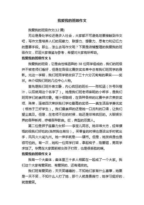 我爱我的班级作文