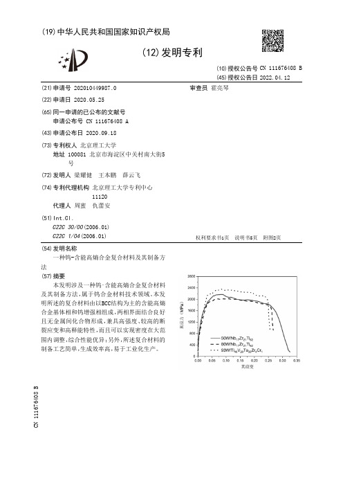 一种钨-含能高熵合金复合材料及其制备方法[发明专利]