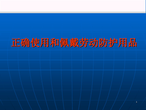 正确使用和佩戴劳动防护用品PPT课件