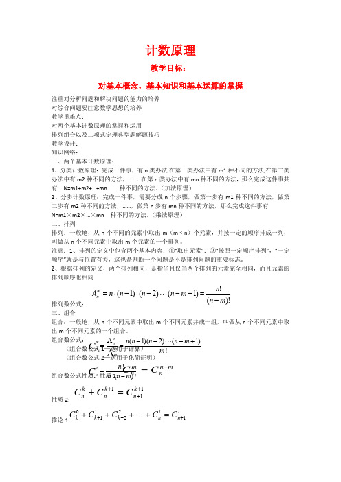 高中数学教案：计数原理