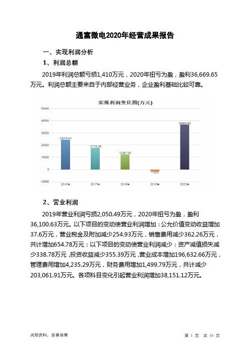 通富微电2020年经营成果报告