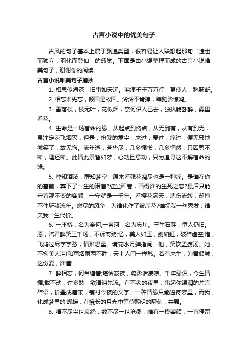 古言小说中的优美句子