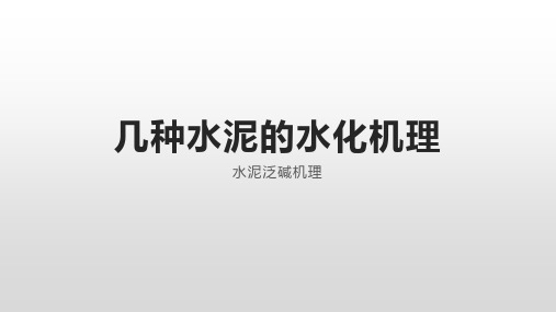 几种水泥的水化机理及水泥泛碱机理及其抑制措施