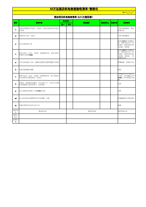 商业综合体智能化验收报告万达酒店开业前机电检查报告-智能化部分