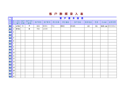 WPS Excel模板——客户信息录入表