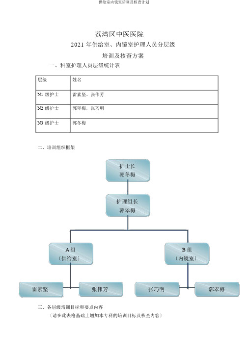 供应室内镜室培训及考核计划