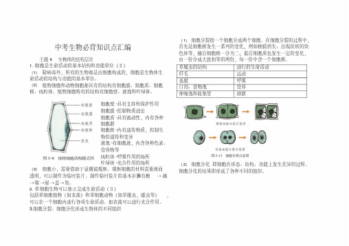 2020年中考生物必背知识点汇编(打印背诵版)